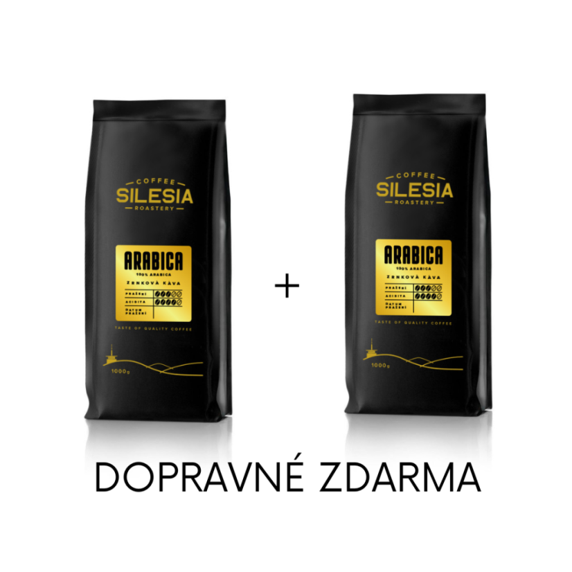 Silesia 1 kg + 1 kg (dopravné zdarma) - První kafe: Silesia ARABICA 100%, Druhé kafe: Silesia ARABICA 100%