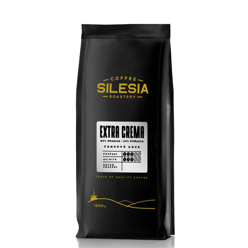 Silesia EXTRA CREMA 80% Arabica 20% Robusta - Velikost balení: 1000 g, Varianta: Zrnková káva