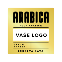 ARABICA 100% - zrnková káva 250 g v sáčku s etiketou firmy