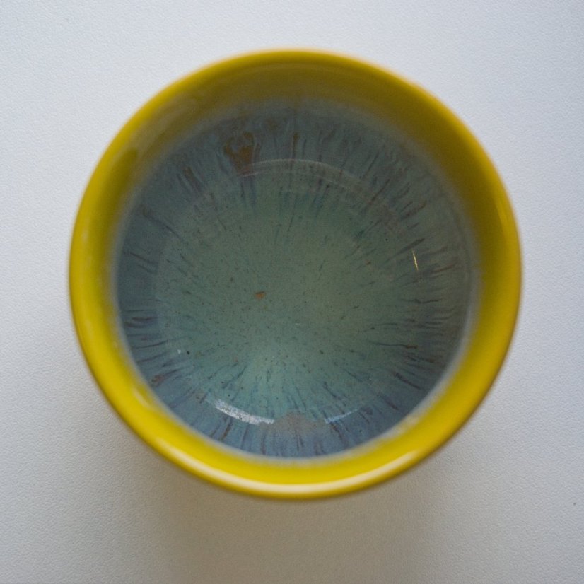 Keramický šálek Rainbow - žlutý