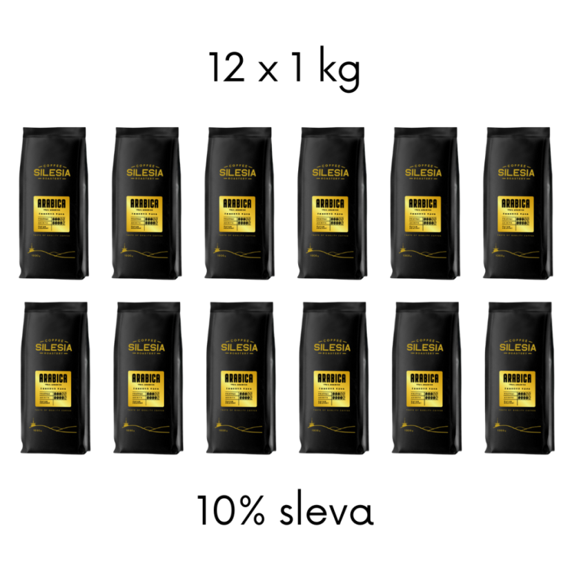 SILESIA ARABICA 100% - Varianta: Zrnková káva, Velikost balení: 12 x 1000 g
