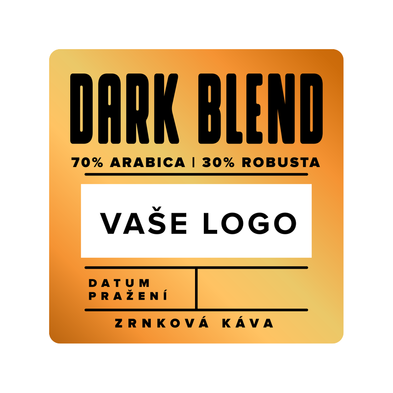 DARK BLEND - zrnková káva 250 g v sáčku s etiketou firmy