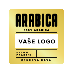 ARABICA 100% - zrnková káva 250 g v sáčku s etiketou firmy