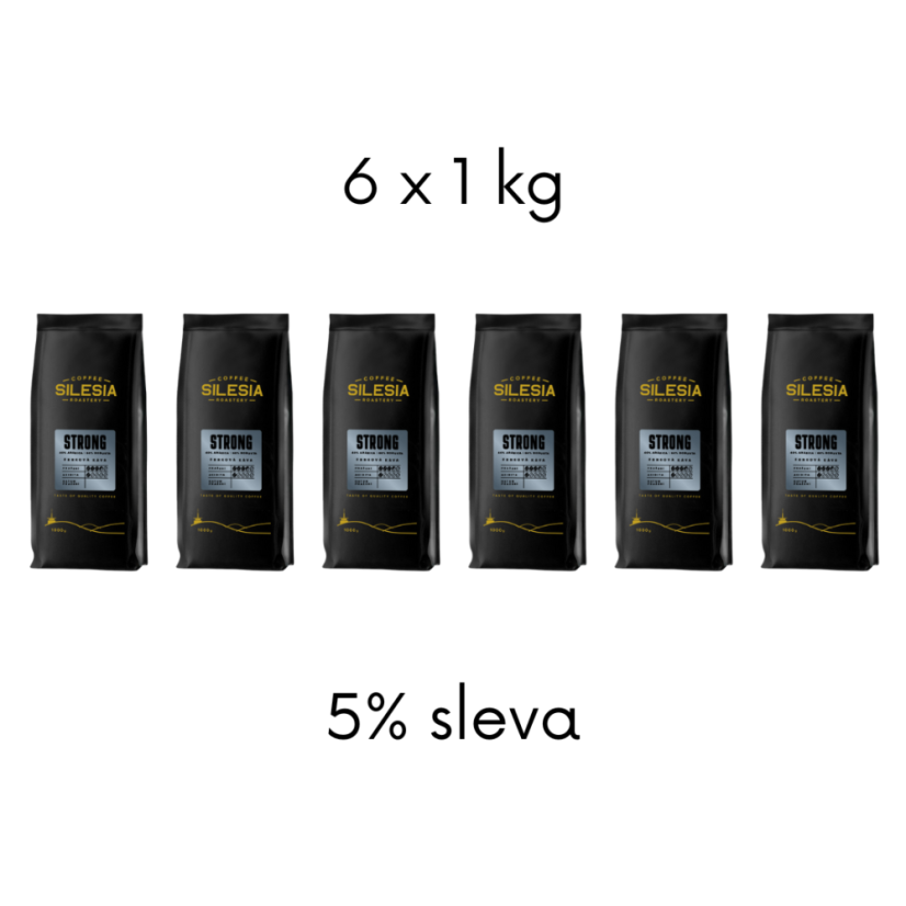 Silesia 6 x 1 kg kávy - Káva: 6 x STRONG 40% Arabika 60% Robusta