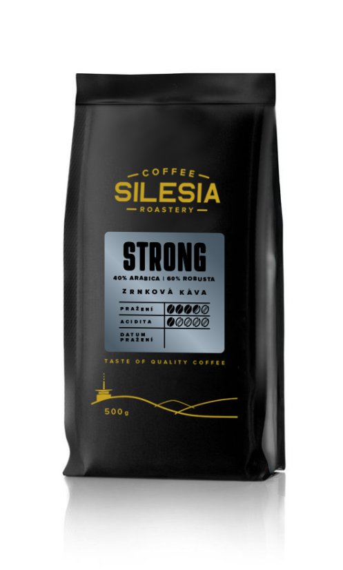 SILESIA STRONG 40% Arabika 60% Robusta - Varianta: Zrnková káva, Velikost balení: 500 g