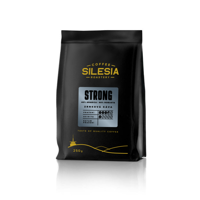 SILESIA STRONG 40% Arabika 60% Robusta - Varianta: Zrnková káva, Velikost balení: 48 x 1 kg