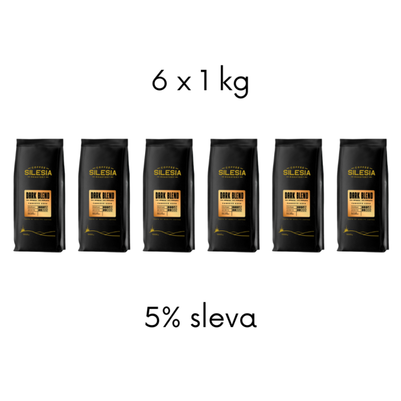 Silesia 6 x 1 kg kávy - Káva: 6 x DARK BLEND 70% Arabika 30% Robusta