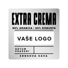 EXTRA CREMA - zrnková káva 250 g v sáčku s etiketou firmy
