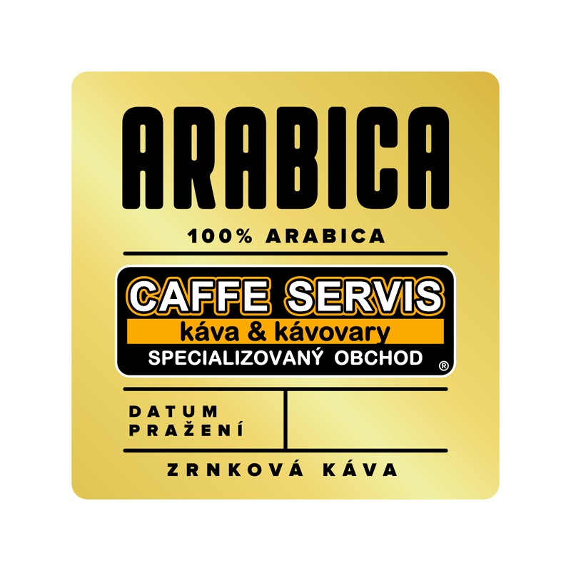 ARABICA 100% - zrnková káva 250 g v sáčku s etiketou firmy