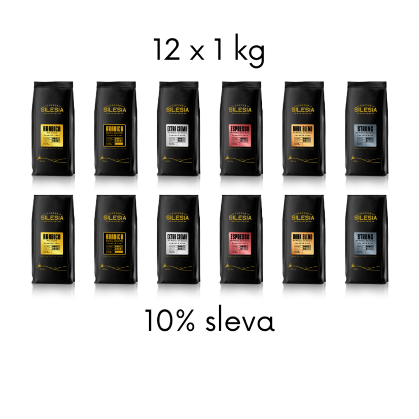 Silesia 12 x 1 kg kávy - Káva: 12 x ARABICA 100%