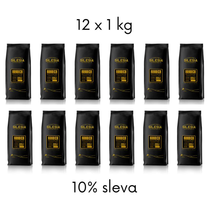 SILESIA ARABICA 100% Exclusive - Varianta: Zrnková káva, Velikost balení: 12 x 1 kg