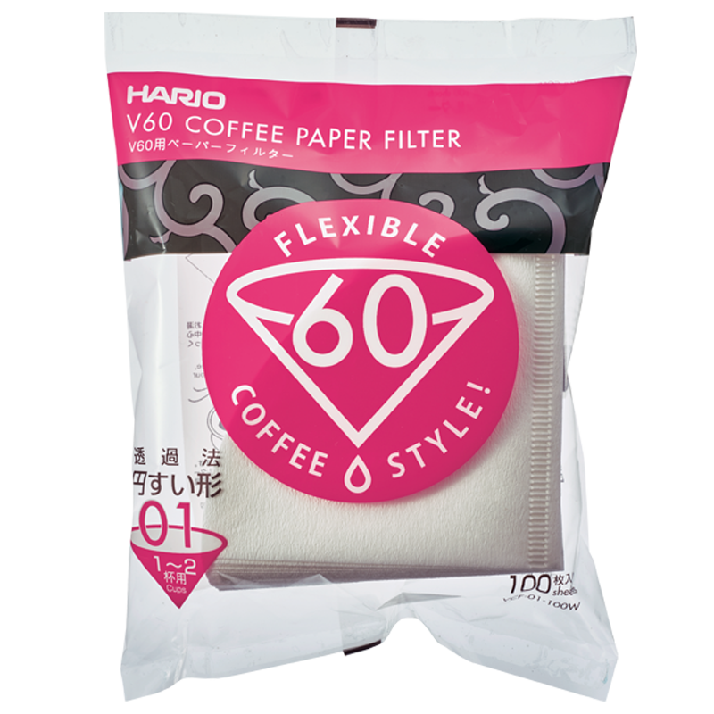 Papírový filtr Hario V60-01 (1-2 šálky) - 100 ks