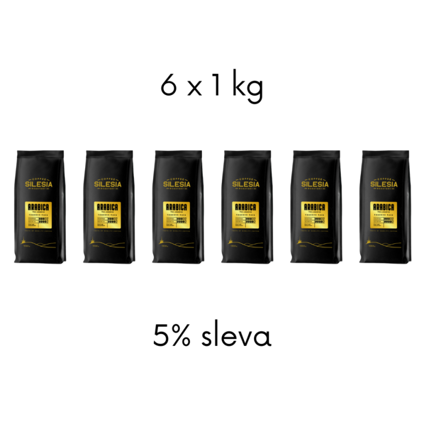 SILESIA ARABICA 100% - Varianta: Zrnková káva, Velikost balení: 6 x 1 kg