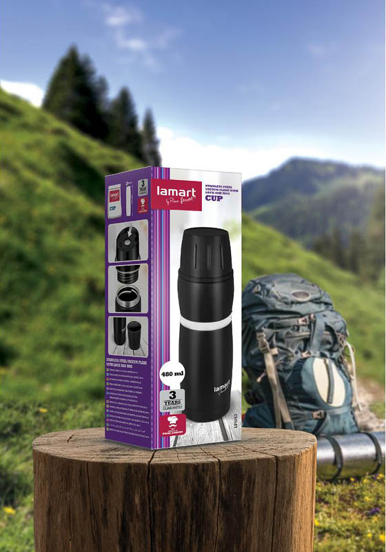 Nerezová termoska Lamart 480 ml černo/bílá