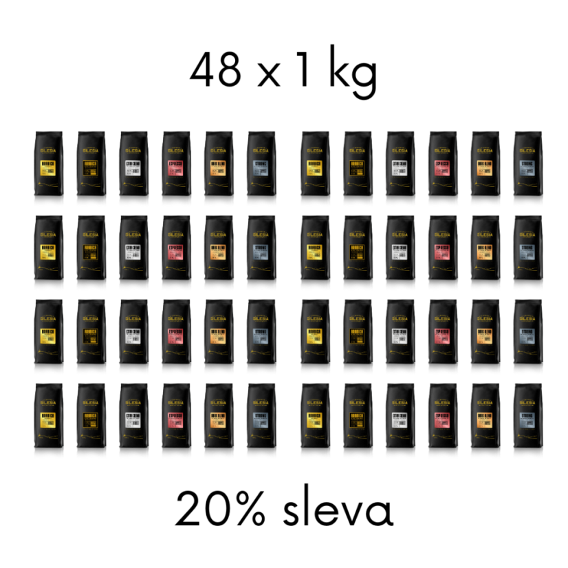 Silesia 48 x 1 kg kávy - Káva: 48 x STRONG 40% Arabika 60% Robusta