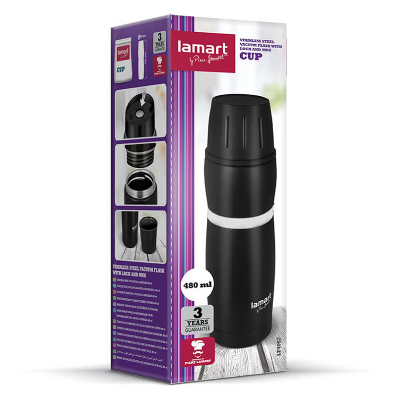 Nerezová termoska Lamart 480 ml černo/bílá