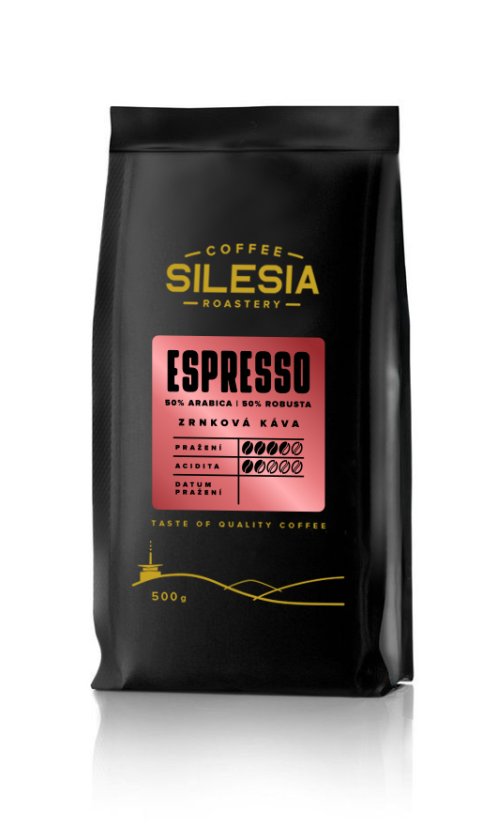 Silesia ESPRESSO 50% Arabica 50% Robusta - Velikost balení: 500 g, Varianta: Mletá káva na espresso
