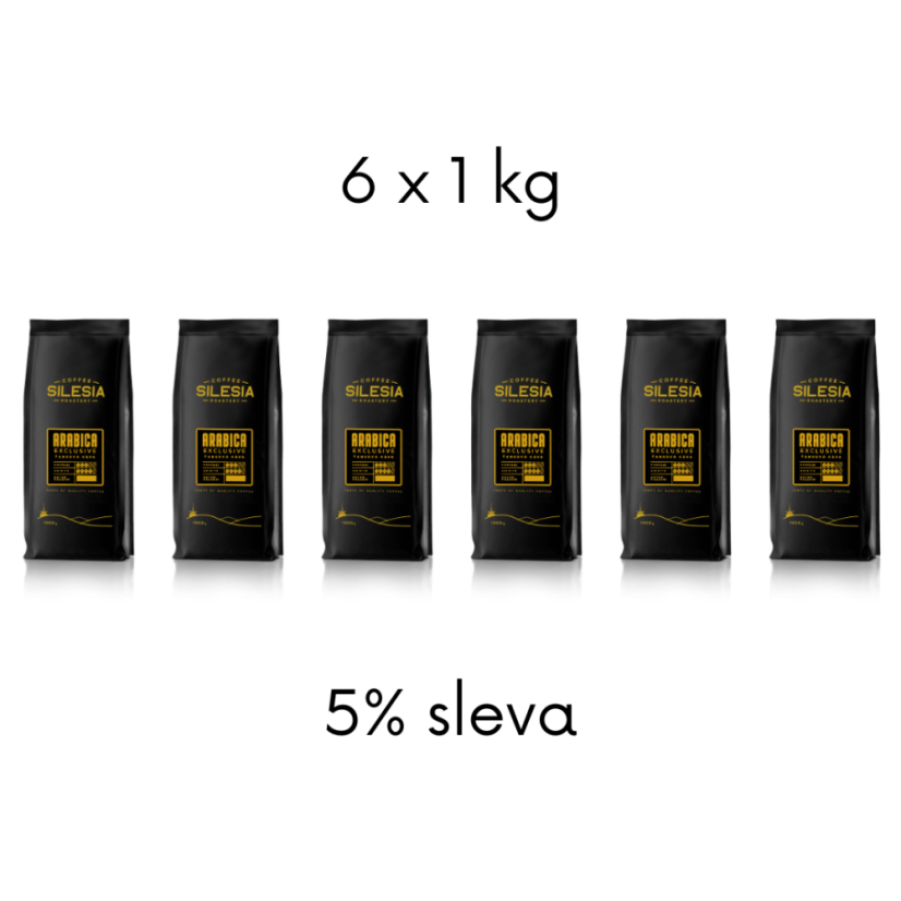 SILESIA ARABICA 100% Exclusive - Varianta: Zrnková káva, Velikost balení: 6 x 1 kg
