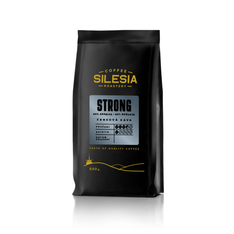 SILESIA STRONG 40% Arabika 60% Robusta - Varianta: Zrnková káva, Velikost balení: 48 x 1 kg
