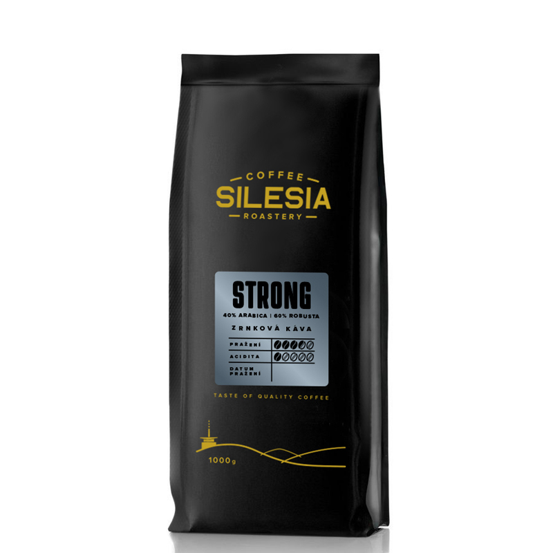SILESIA STRONG 40% Arabika 60% Robusta - Varianta: Zrnková káva, Velikost balení: 48 x 1 kg