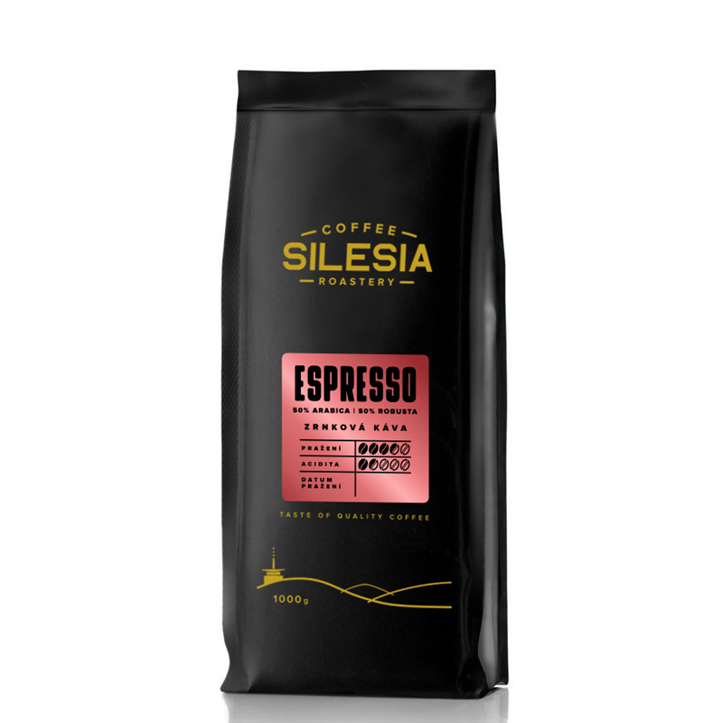 Silesia ESPRESSO 50% Arabica 50% Robusta - Velikost balení: 1000 g, Varianta: Zrnková káva