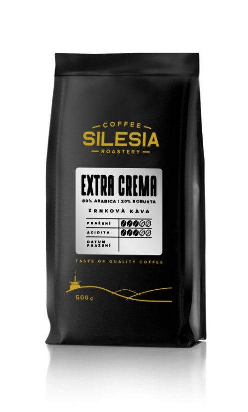 Silesia EXTRA CREMA 80% Arabica 20% Robusta - Velikost balení: 500 g, Varianta: Zrnková káva