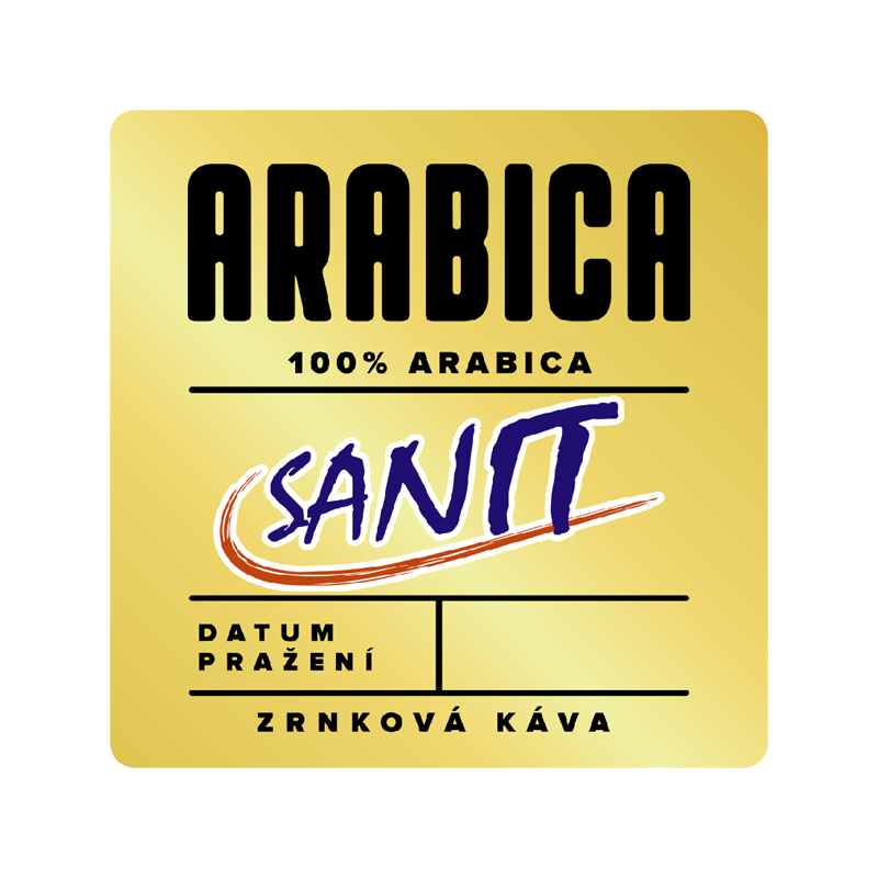 ARABICA 100% - zrnková káva 250 g v sáčku s etiketou firmy