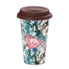 Porcelánový termo hrnek DeLonghi 300 ml - květiny