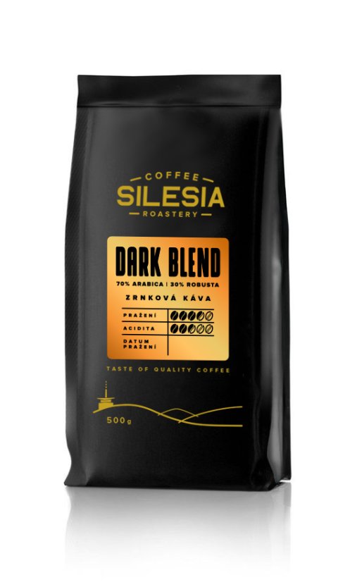 SILESIA DARK BLEND 70% Arabika 30% Robusta - Varianta: Zrnková káva, Velikost balení: 500 g