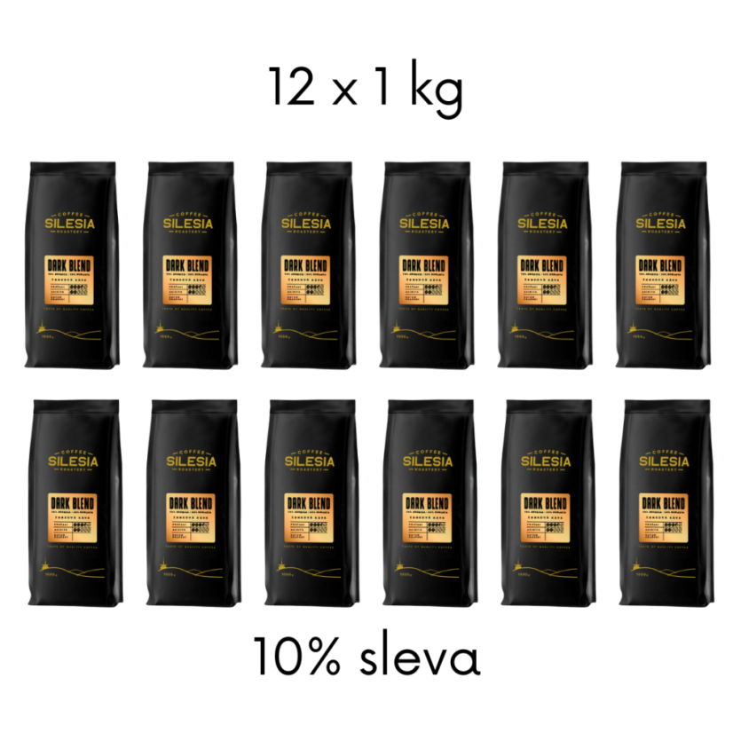 SILESIA DARK BLEND 70% Arabika 30% Robusta - Varianta: Zrnková káva, Velikost balení: 12 x 1 kg